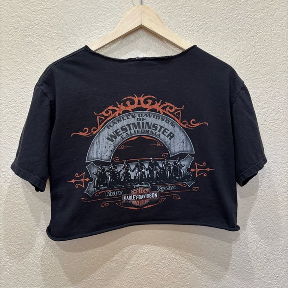 Harley-Davidson Tops - Vintage Harley Davidson 2008 Cropped Short Sleeve Tee Westminster, CA